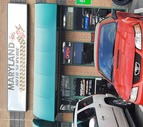 Maryland auto service doorway and red car open sign
